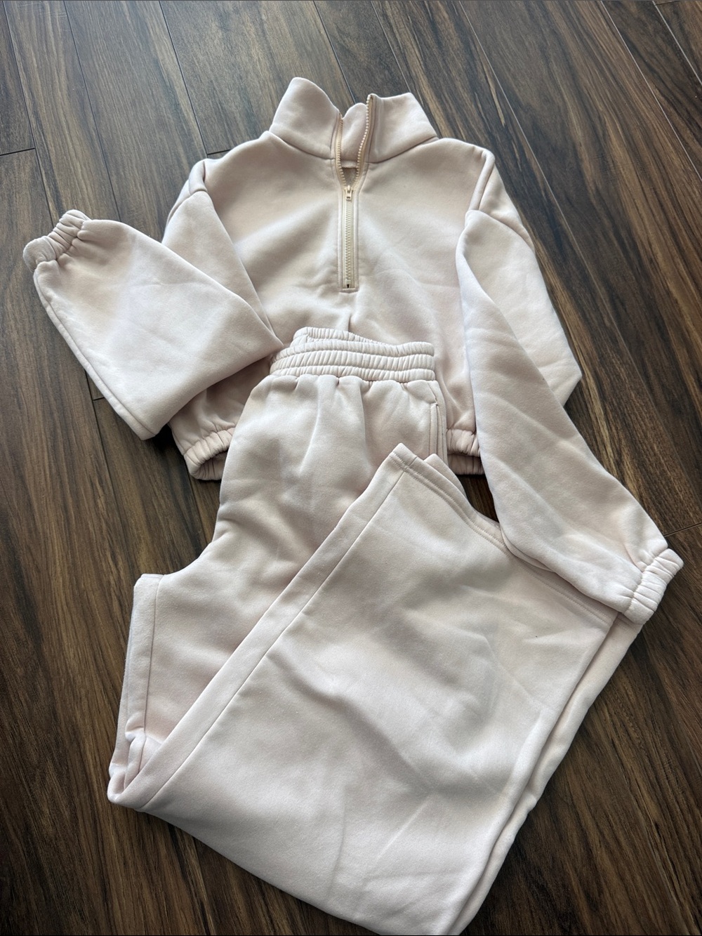 Women's Soft Half-Zip Set in Light Cream